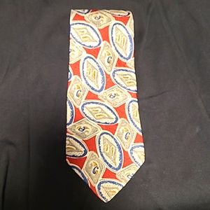 C.E.O 100% silk tie  90's with oval shape with diamond shape texturedesigns red